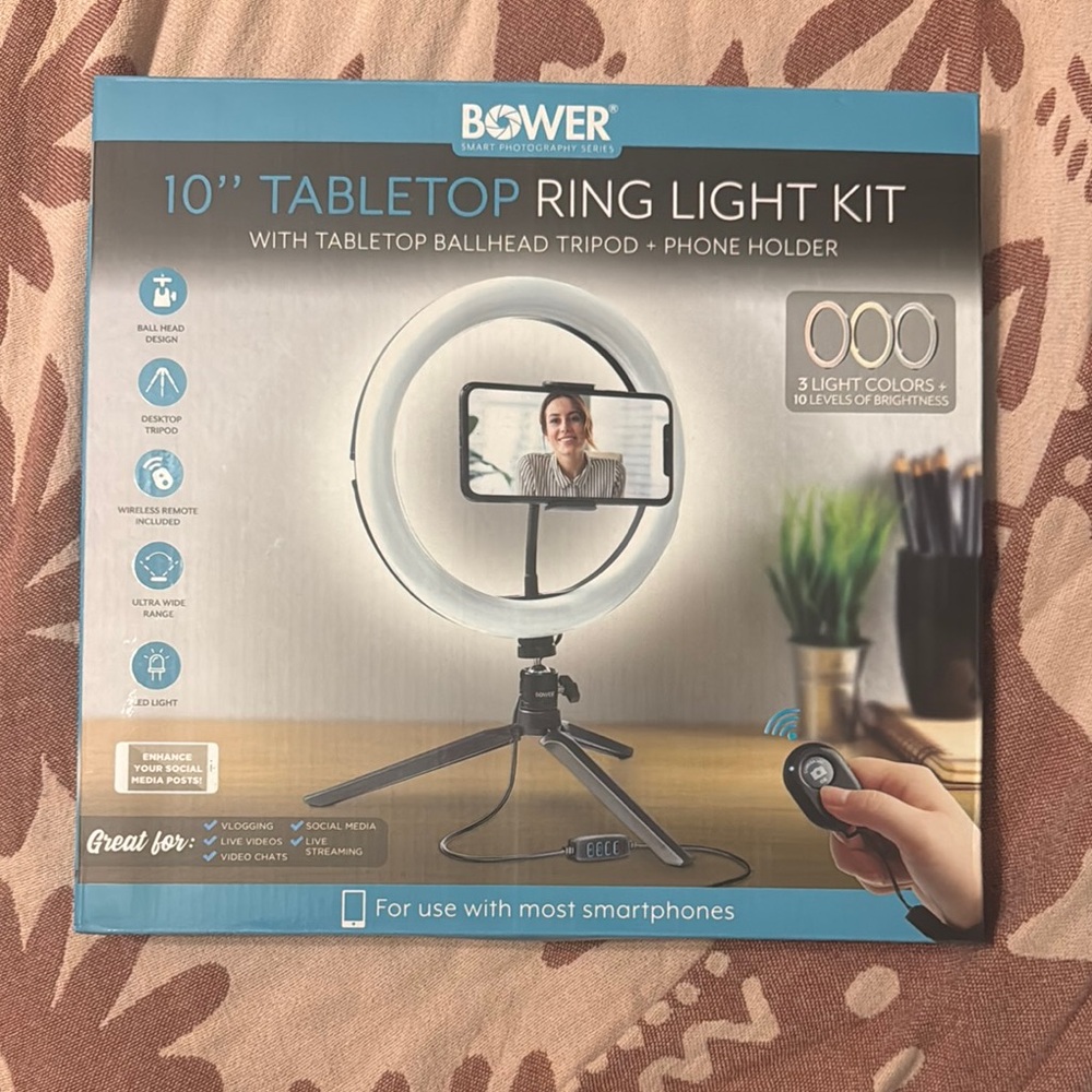 10'' Tabletop Ring Light Kit with Tripod - Black